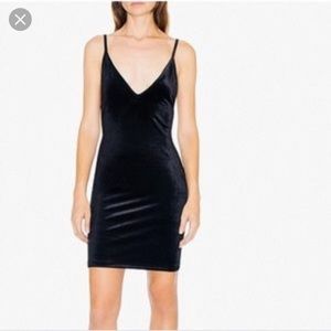 American Apparel Black Velvet Bixel Dress